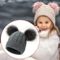 thumbnail image 2 of Womens Winter Hat Beanie Hats for Women Kids Winter Hat Toddler Knitted Pom Beanie Hat Cotton Lined Cap Baby Girls Boys Hat, 2 of 6