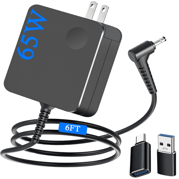 Laptop Charger Compatible with Lenovo Laptop Computer 65W 45W Round Tip 4.0 * 1.7mm Power Supply AC Adapter for Lenovo IdeaPad 330-14 330-15 330-17 510-15 330s-14 Lenovo Flex 6-14 Laptop Charger