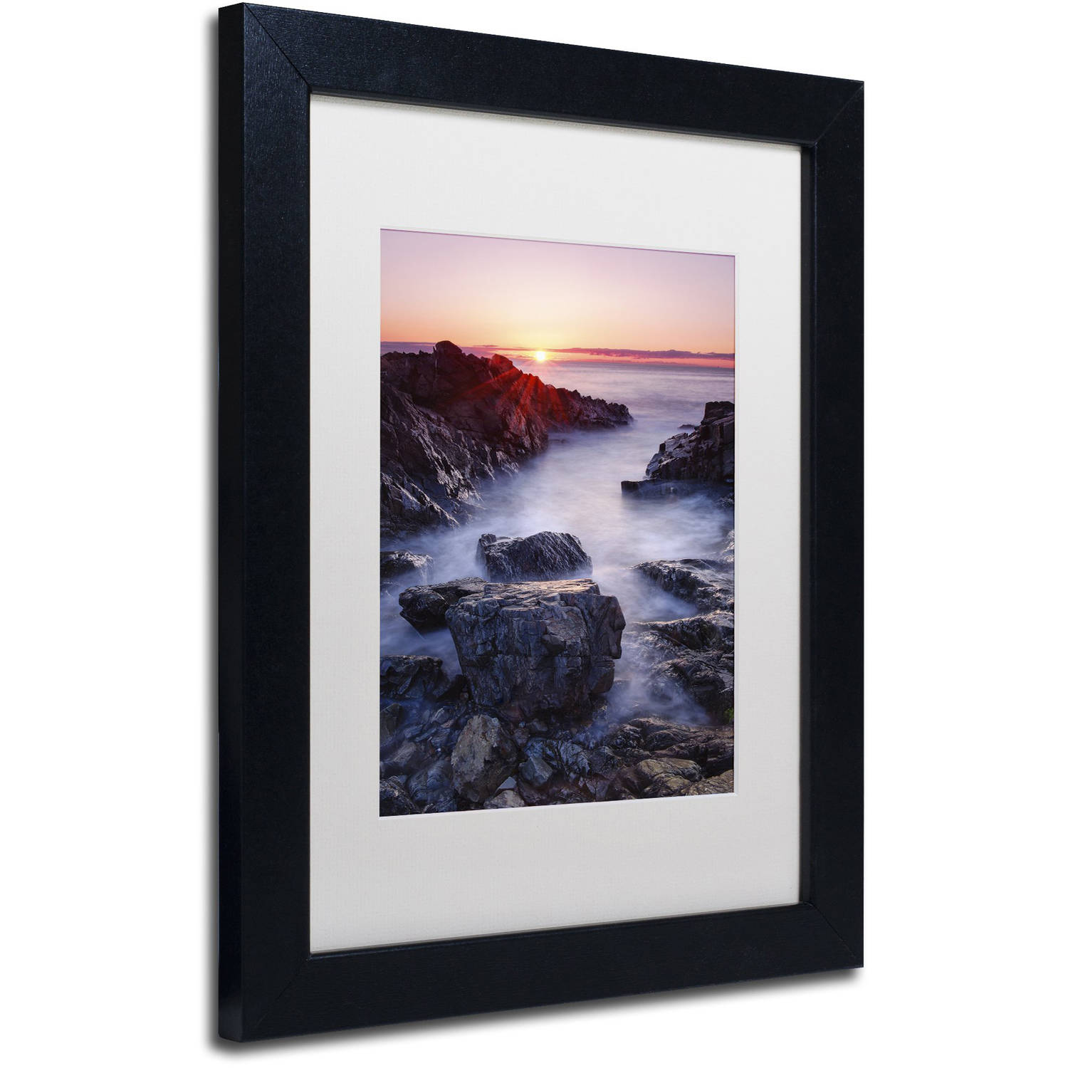 Trademark Fine Art "Marginal Way Sun" Canvas Art by Michael Blanchette Photography White Matte, Black Frame