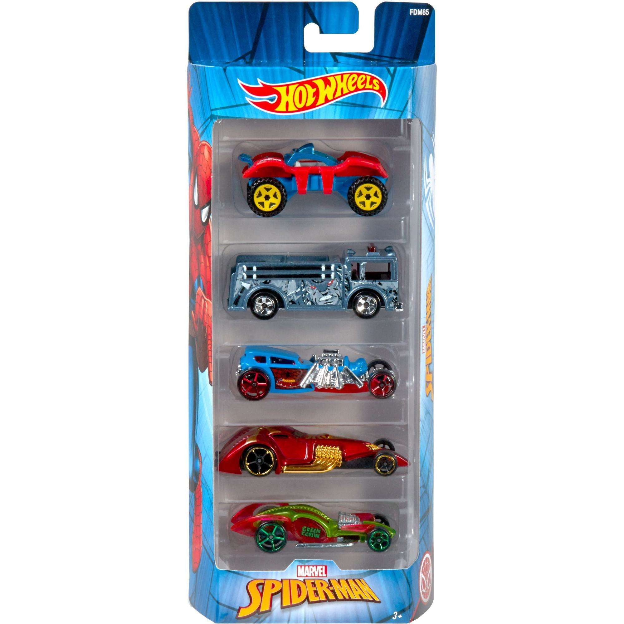 vitamina Inmundicia demoler Hot Wheels Marvel Spider Man Vehicles, 5 Pack - Walmart.com