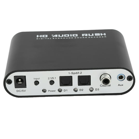 Convertidor decodífico de Sonido digital, Convertidor DTS 5.1CH decodificador de audio ac 3, audio coaxial un analógico para el hogar/sala de conciertos/cine