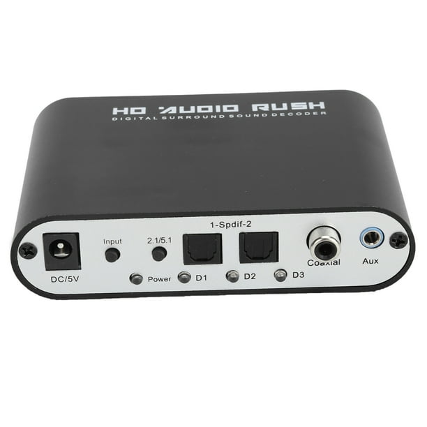 Convertidor decodífico de Sonido digital, Convertidor DTS 5.1CH decodificador de audio ac 3, audio coaxial un analógico para el hogar/sala de conciertos/cine