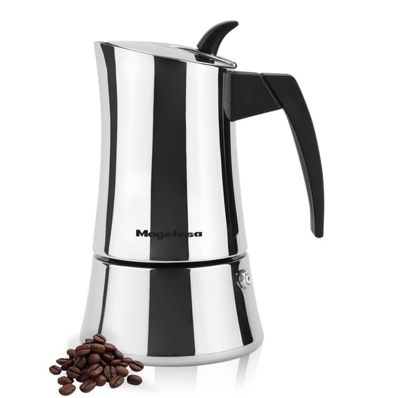 Magefesa Balance 6-Cup Stainless Steel Moka Pot, Stovetop Espresso Maker