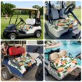 thumbnail image 6 of Golf Cart Seat Covers for 2 Seater,Summer Fruits Microfiber Cart Seat Towel Blanket,Spring Orange Peach Green Botanical Absorbent Breathable Non Slip Bench Seats Protector for Golf Course 51"x31", 6 of 9