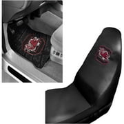 South Carolina 2 pc Front Floor Mats and Seat Cover Bundle