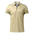 thumbnail image 6 of RUTAYY Men's Outfits Casual Solid Color 2 Piece Turndown Collar Zipper Short Sleeve Tops Drawstring Shorts Elegant Holiday Clothing Sets, 6 of 6