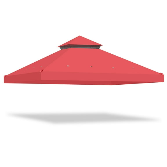 Yescom 10x10 Ft Canopy Top Replacement for 2-Tier Crescent TJSG081 Gazebo Outdoor Garden Yard Patio Cover Red