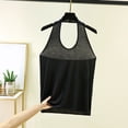 thumbnail image 2 of ctdiral Womens Backless Halter Top Scoop Neck Sleeveless Tank Tops Solid Color Lightweight Tunic Tops Summer Casual Comfy Tops Black L, 2 of 9