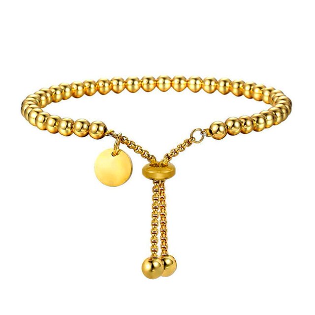 Pulsera de cadena de bolas TQEHS acero inoxidable para mujer lote de disco W7 T5F3 18 cm-25 cm