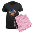 thumbnail image 5 of CafePress - I Stand With Ukraine Support Ukraine Flag Pajamas - Women's Short Sleeve Print T-Shirt and Pants Dark Cotton Pajama Set, 5 of 7