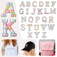 thumbnail image 2 of Hearth & Gear Letter Patch Set Of Pearl Rhinestone Shiny Pearl Letter Patch Clothes Applique Imitation Pearl Letter Patch (Colorful) DIY Letter Sticker A Stickers Thick Decal Science Stickers for, 2 of 7