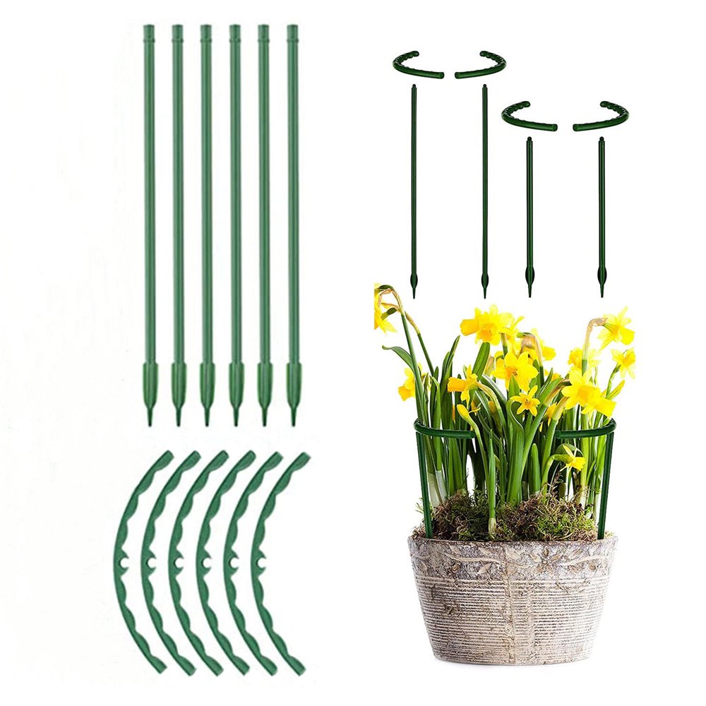 Half Round Plant Support, 6/12Pcs Plant Support Stake Bow
