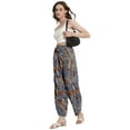 thumbnail image 4 of MINTREUS Womens Baggy Wide Leg Harem Pants Casual Elastic Waisted Palazzo Pants with Pockets, 4 of 7