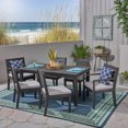 thumbnail image 2 of GDF Studio Zeila Outdoor Acacia Wood 7 Piece Expandable Dining Set, Sandblasted Dark Gray and Light Gray, 2 of 13