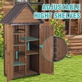 thumbnail image 6 of Aivituvin Shed Outdoor Storage, Outdoor Storage Cabinet with Metal Frame & Adjustable Shelves, Weatherproof Tool Shed for Backyard Patio Lawn, Brown, 6 of 7