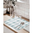thumbnail image 2 of Ombre Aqua Blue White Plaid Dish Drying Mat, Checkerd Pattern Absorbent Dish Drying Matt Pad for Kitchen Countertops,Sinks,Dish Drainer Racks, Large 18x24inx1 Pc,, 2 of 8