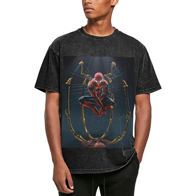 Spider-Man 230g Vintage Washed Drop Shoulder T-Shirt - Iron On
