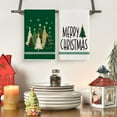 thumbnail image 2 of Green Xmas Tree Merry Christmas Kitchen Towels Dish Towels, 18x26 Inch Farmhouse Star Snowflakes Decoration Cleaning Set of 2, 2 of 12