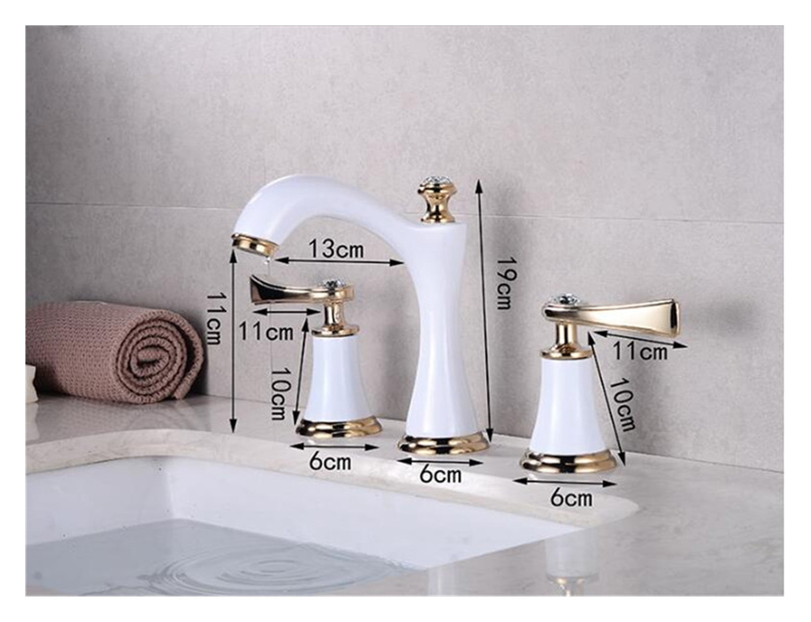 Basin Faucets Total Brass Black and Gold Bathroom Sink Faucets 3 Hole Double Handle Hot And Cold Waterfall Faucet Water Tap
