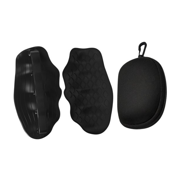 2 almohadillas ergonómicas para levantamiento de pesas, guantes de gimnasio, agarres para dominadas con estuche de EVA. Negro