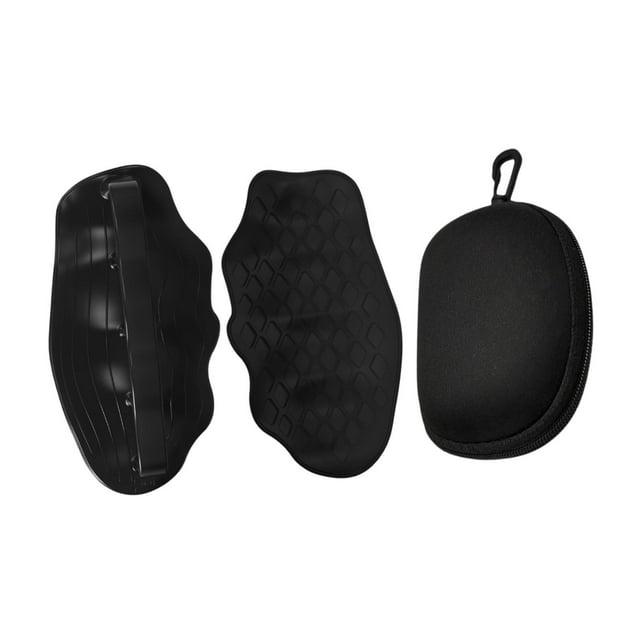 Siruishop 2Pcs Weight Lifting Grips Pads Bar Rows Silicone Sports Workout Grips Gloves Black