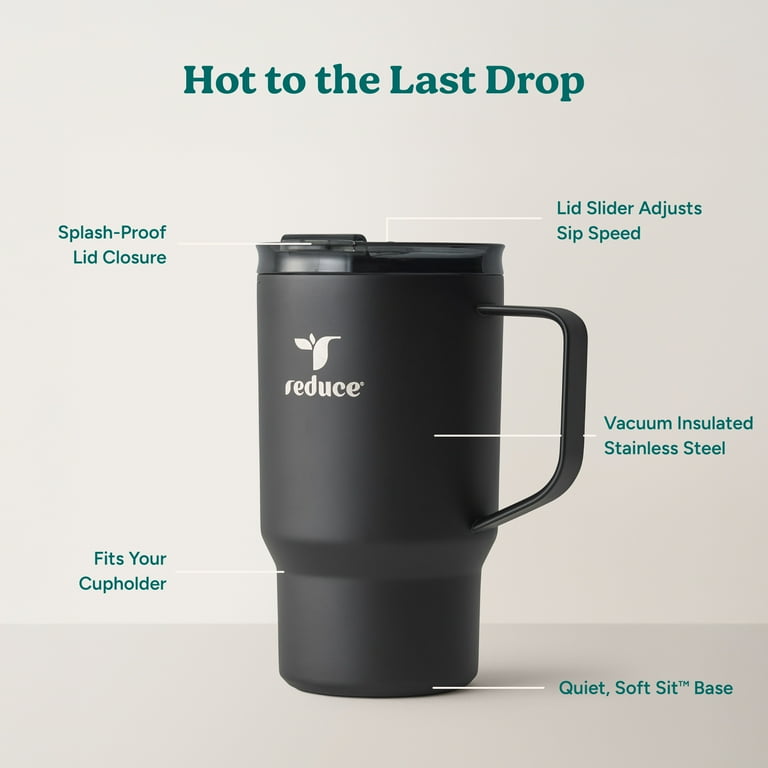 Reduce Insulated Stainless Steel Travel Mug 18oz with Adjustable Flow Lid  Black - Walmart.com