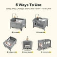 thumbnail image 4 of HARPPA 5 in 1 Portable Playard and Bassinet Bedside Sleeper for Newborn to Toddler, Unisex, Gray, 4 of 14