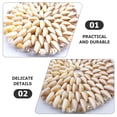 thumbnail image 4 of 4 Count Shell Potholders Tripod Cup Mat Tea Trivet Coaster Heat Insulation Natural Home Decor Seaside, 4 of 6