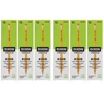 Dixon Oriole Wood-Cased Pencils, #2 HB Soft, Pre-Sharpened, Yellow, 12 Per Pack, 6 Packs