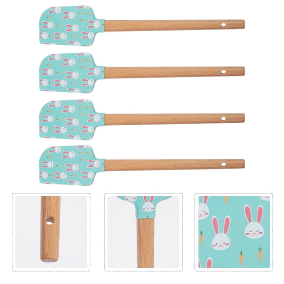 FONDOTIN Kitchen Scraper Multiuse Baking Spatula 4Pcs 8.9X1.8X0.4In