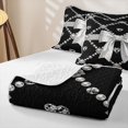 thumbnail image 2 of Erosebridal Chic Bowknot Twin Quilt Set, Cartoon Bow Tie Twin Coverlet Set, Black Reversible, Silver Diamond Bow, 2pcs (1 Bedspread and 1 Pillowcase), 2 of 5