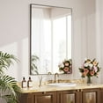 thumbnail image 2 of Beautypeak 26"x38" Bathroom Mirror Wall Mirror with Rectangular Metal Frame, Black, 2 of 7