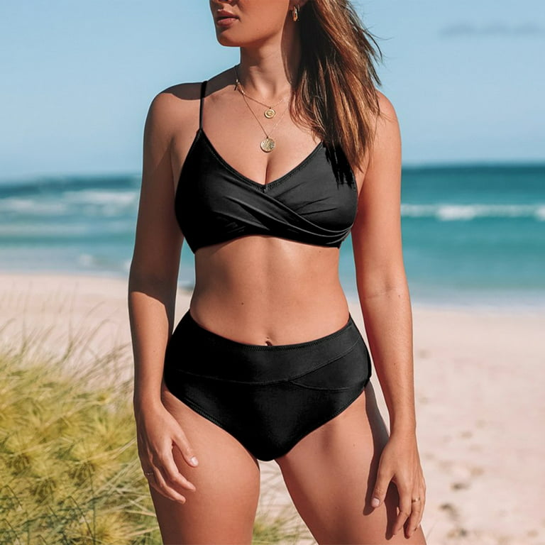 DNDKILG Women's Full Coverage Bikini Top Sexy Bikini Sets High