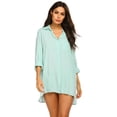 thumbnail image 3 of EKOUAER Women's Beach Bikini Cover-up Long Roll-up Sleeve Beach Shirt Bathing Suit Cover Up, 3 of 6