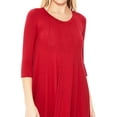 thumbnail image 4 of Women's Casual Loose Fit 3/4 Sleeve Round Neck Jersey Knit A-Line Comfy Solid Midi Dress, 4 of 4