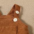 thumbnail image 5 of Tao Tao Newborn Baby Boy Girl Fall Clothes Sleeveless Corduroy Romper Overalls Jumpsuits with Pocket Infant Photoshoot Outfits Brown 0 Months, 5 of 8