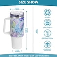 thumbnail image 3 of Butterfly Flowers Hydrangea 40 oz Tumbler with Handle Insulated&nbsp;Travel Mug&nbsp;Lid Straw Leak Proof Steel Vacuum Water Bottles Glasses Fits in Car Cup Holder, 3 of 7