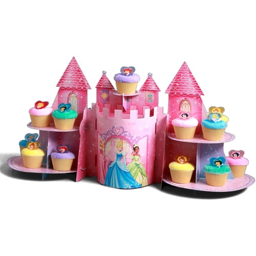 17.5" x 12.75" Cupcake Disney Princess Pink Castle Party Decoration Treat Stand 