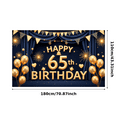 thumbnail image 2 of Golden Theme Banner Decorative Design 65th Birthday Party Backdrop for Adult Celebration Indoor Event, 2 of 9