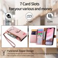 thumbnail image 2 of Allytechgroup Wallet Phone Case for iPhone 16e with Lanyard, PU Leather Flip Case with Credit Card Slot Anti-Scratch Shockproof Protective Back Cover for iPhone 16e, Pink, 2 of 6