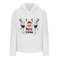 thumbnail image 4 of SwiftWear Women's Merry Christmas Print Fleece Lined Hoodie - Double-Sided Plush Pullover with Drawstring Hood, Festive Holiday Plus Size Tops White, 4 of 4