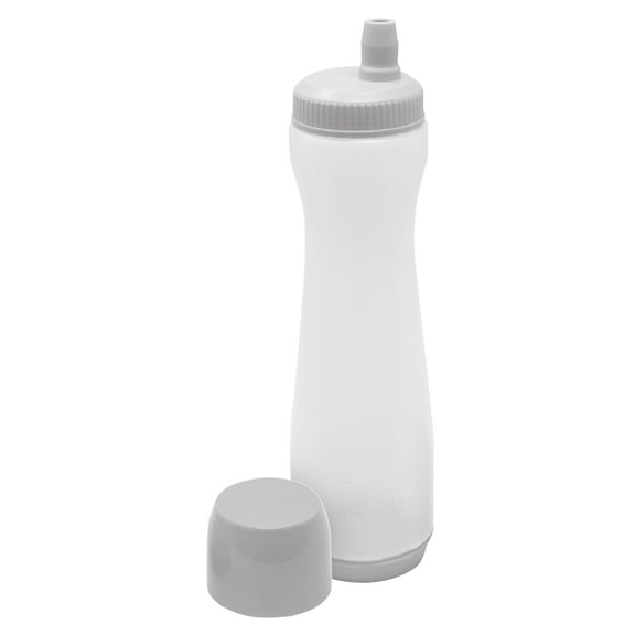 Pancake Batter Dispenser Pen Easy Squeeze Bottle Mess Free Baking Drip Proof Silicone Nozzle Measurement Marker Plastic Condiment Bottles Pancakes Waffles Crepes 3 Cups EXULTIMATE (Grey)