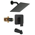 thumbnail image 3 of Shower Faucet Set Black Rain Shower Head Combo with Mixer Valve Kit Wall Mounted, 3 of 9