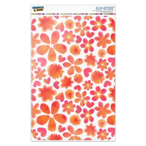 Watercolor Flowers and Hearts Pattern Home Business Office Sign