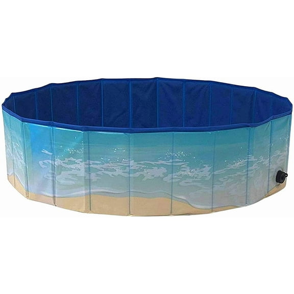 Midlee Dog Pool - Foldable & Portable Outdoor Bathing Tub (63" Diameter)