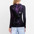 thumbnail image 7 of Womens Mardi Gras Shirts Carnival Sequins V Neck Tunic Tops Sparkly Long Sleeve Party Graphic Tee Dark Purple L, 7 of 7