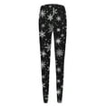 thumbnail image 4 of LISTHA Christmas Pants Women Leggings Plaid High Waisted Holiday Pants Xmas Tummy Control Tights Black 2XL, 4 of 5