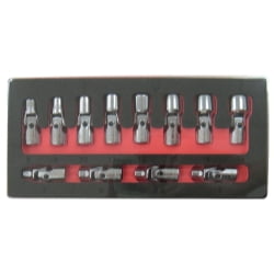 6 Point Complete Socket Tool - Astro Pneumatic Tool 7412 12-Piece 1/4-Inch Drive Flex Socket Set - 6 Point - Metric