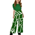 thumbnail image 4 of FSYBOA Girls Casual Outfit Sets, Fashion 2 Piece Crewneck Summer Kids Clothing Set Green Size 9-10T, 4 of 4