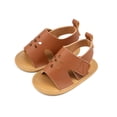 thumbnail image 2 of Zanarzt Infant Sandals Baby Boys Summer Sandals Outdoor Beach Anti-Slip Soft Sole Newborn Toddler First Walker Shoes Brown,US 5, 2 of 9